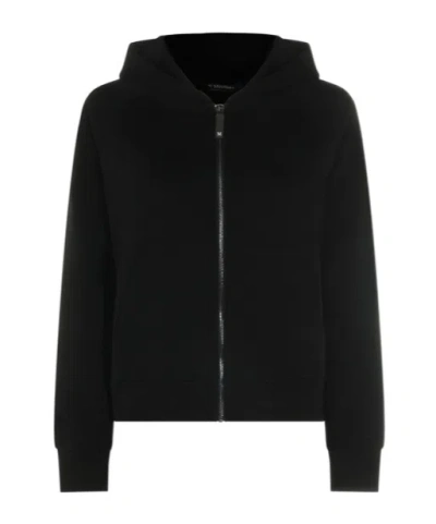 Max Mara Long-sleeved Hooded Sweatshirt In Black