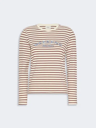 Max Mara Long-sleeved Jersey T-shirt In Brown