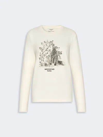 Max Mara Long-sleeved Jersey T-shirt In Ivory