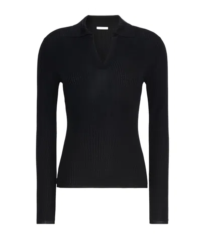 Max Mara Long-sleeved Knit Polo Shirt In Multi