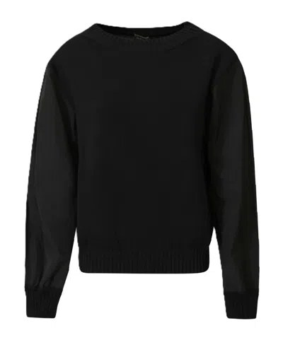 Max Mara Long-sleeved Knitted Shirt In Black