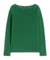 Max Mara Linen Yarn Basic Sweater In Green