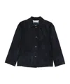 Max Mara Long-sleeved Leather Jacket In Blue