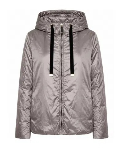 Max Mara Long-sleeved Padded Jacket In Gray