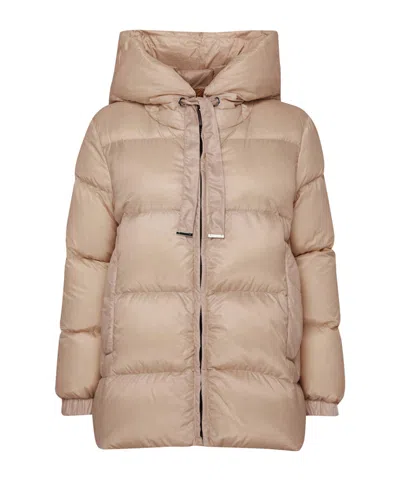 Max Mara Long-sleeved Padded Jacket In Brown