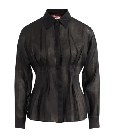 Max Mara Long-sleeved Shirt In Black
