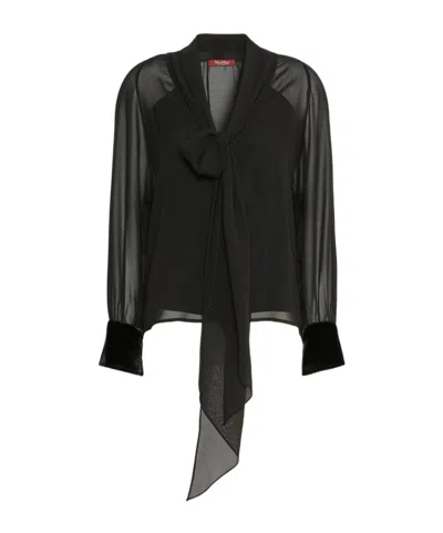 Max Mara Long-sleeved Shirt In Black