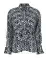 Max Mara Printed Silk Marte Shirt In Black