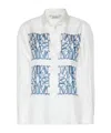 Max Mara Nabil Long-sleeved Printed Silk Shirt In Blue