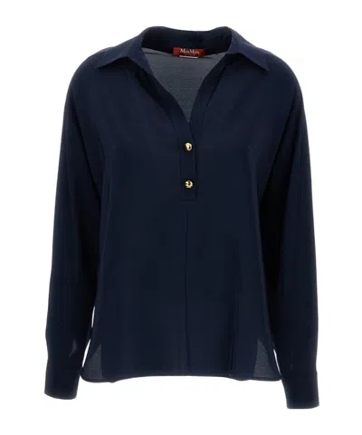 MAX MARA BUTTON-FASTENING SILK POLO