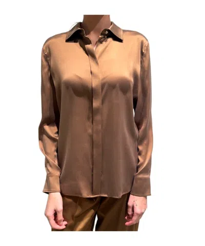 Max Mara Long-sleeved Shirt In Brown