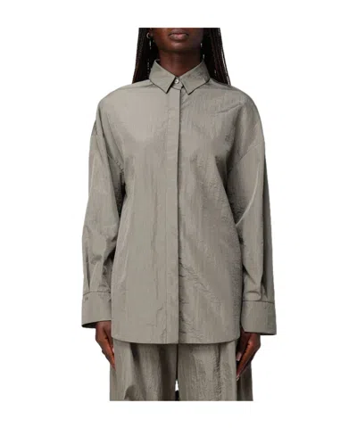 Max Mara Long-sleeved Shirt In Gray