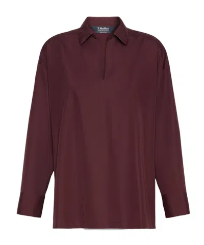 Max Mara Long-sleeved Shirt In Brown
