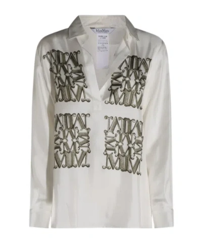Max Mara Long-sleeved Shirt In White