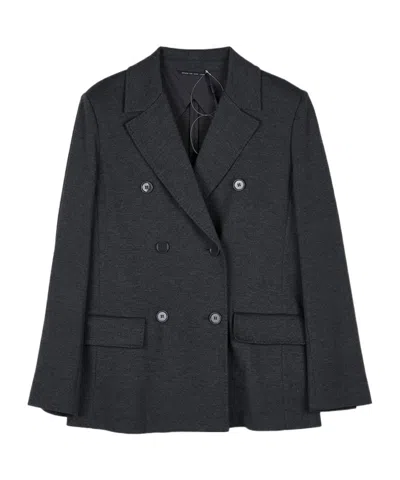 Max Mara Long-sleeved Suit Jacket In Gray