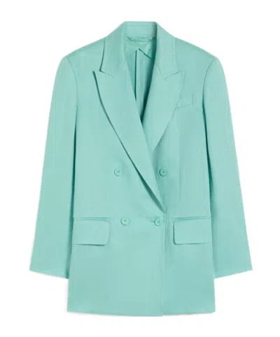 Max Mara Long-sleeved Suit Jacket In Blue