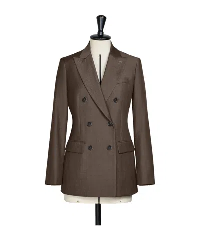Max Mara Long-sleeved Suit Jacket In Brown