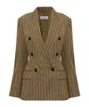 Max Mara Pinstripe Double-breasted Jacket In Brown