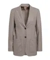 Max Mara Single Breasted Jacket Notch Lapel Pockets In Deep Khaki