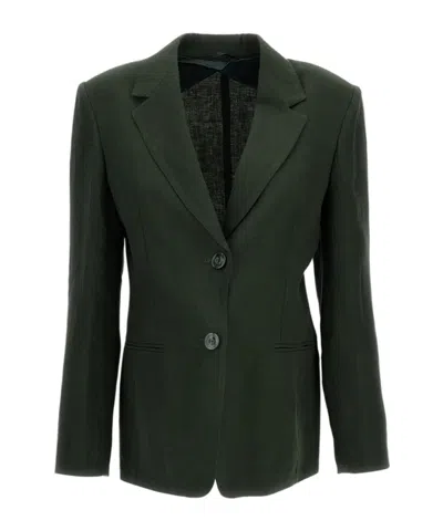 Max Mara Long-sleeved Suit Jacket In Green
