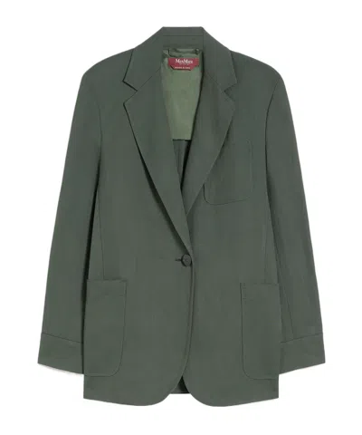Max Mara Long-sleeved Suit Jacket In Green