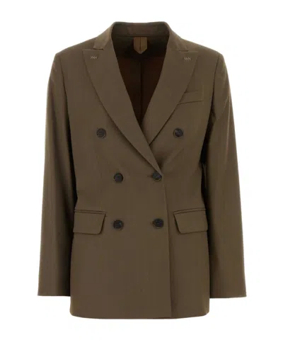 Max Mara Long-sleeved Suit Jacket In Green