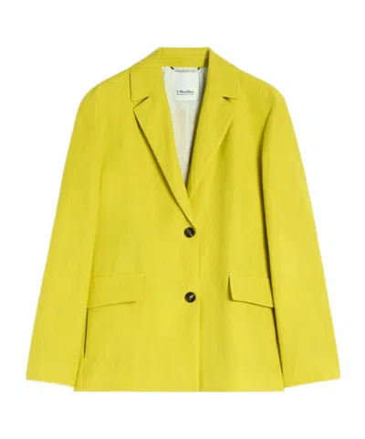 Max Mara Long-sleeved Suit Jacket In Yellow