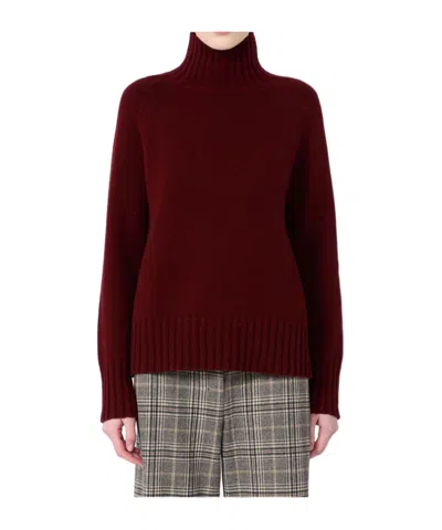 Max Mara Long-sleeved Sweater In Burgundy