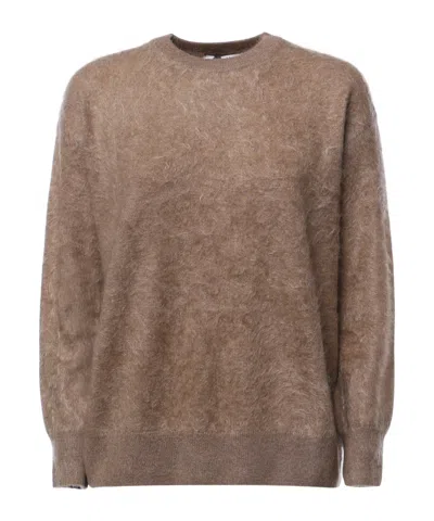 Max Mara Long-sleeved Sweater In Brown