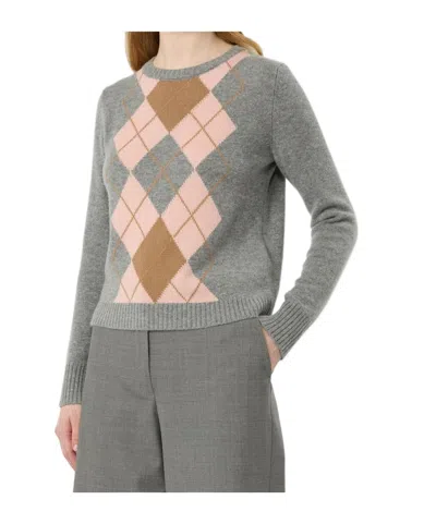 Max Mara Long-sleeved Sweater In Gray