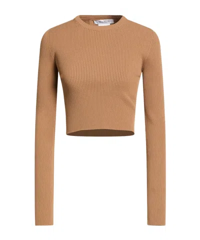 Max Mara Long-sleeved Sweater In Nude