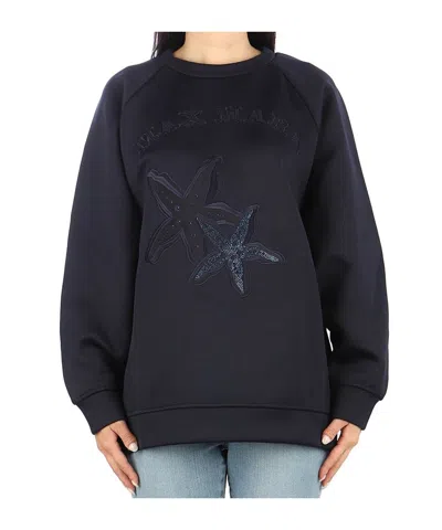 Max Mara Long-sleeved Sweatshirt In Blue