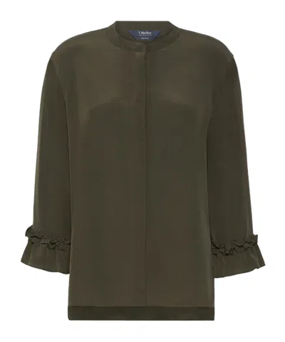 Max Mara Long-sleeved Top In Brown