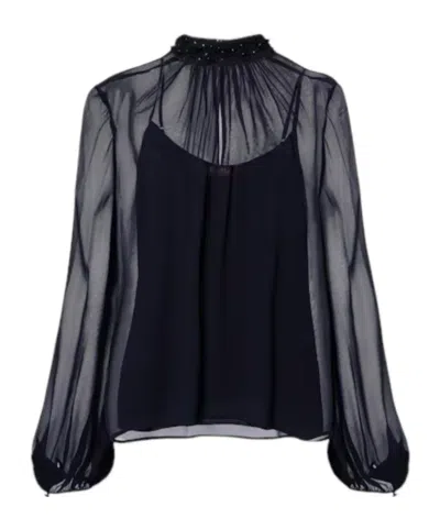 Max Mara Long-sleeved Top In Black