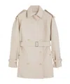 Max Mara Short Double Breasted Duster Coat Belt In Brown