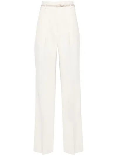 Max Mara Lontra High-waist Trousers In Neutrals