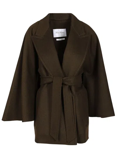 Max Mara Look 27 Adv - Verna Cape Coat Baby Camel Coats Grey In Brown