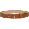 Max Mara Leather Twin-fastening Belt In Amber Brown
