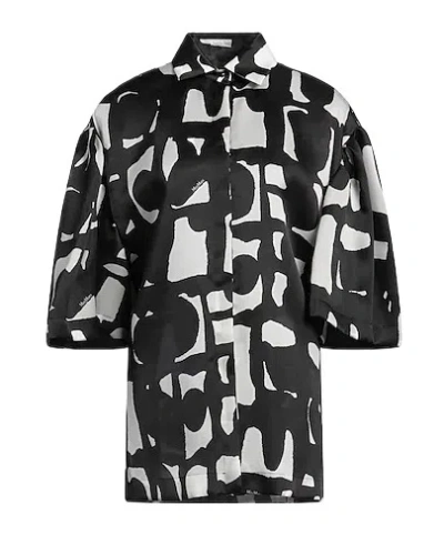 Max Mara Loose Color-blocked Shirt In Black