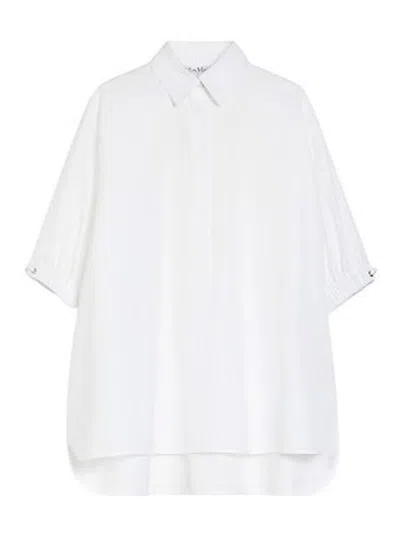 Max Mara Loose Cotton Shirt Teano In White