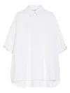 Max Mara Maxmara Women Loose-fitting 3/4 Sleeves Cotton Shirt In White