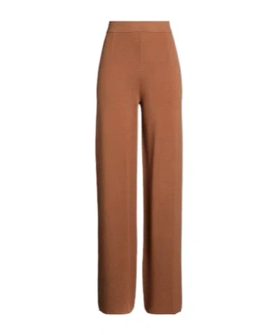 Max Mara Loose Knit Pants In Brown