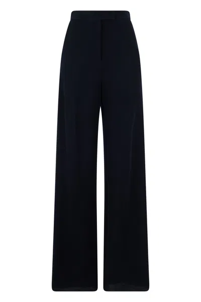 Max Mara Loose Pants In Wool In Black