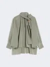 Max Mara Silk Tie-neck Blouse In Green