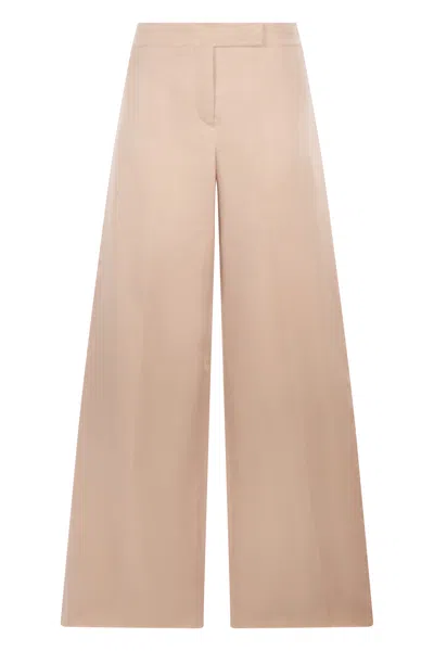 Max Mara Loose Silk Trousers In Brown