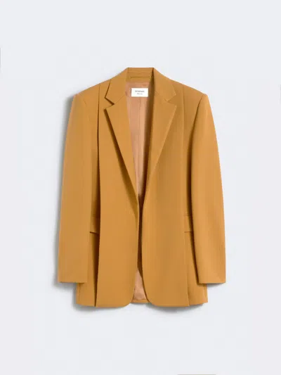 Max Mara Loose Wool Blazer In Brown