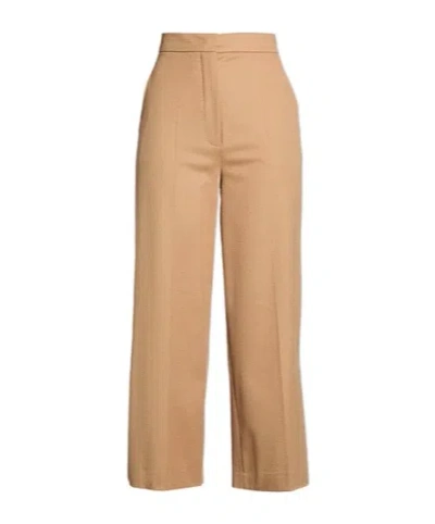 Max Mara Loose Wool Trousers In Nude