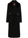 Max Mara Double-breasted Tailored Black Coat In Black