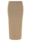 Max Mara Ribbed Texture Midi Length Elastic Waistband Skirt