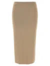 Max Mara Ribbed Texture Midi Length Elastic Waistband Skirt